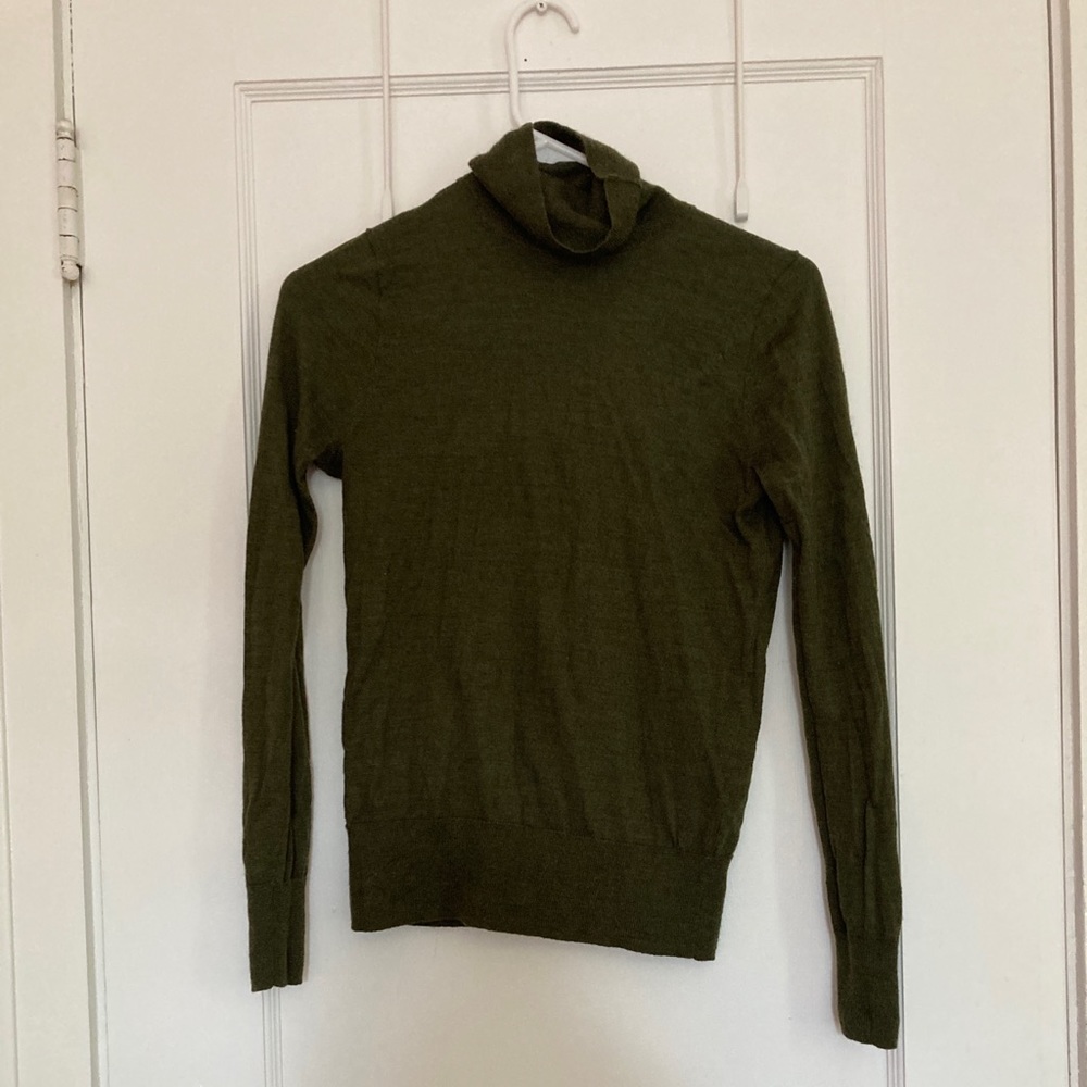 J.Crew dark green turtleneck sweater